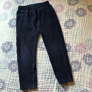 Hanna Anderson navy blue corduroy leggings size 100
